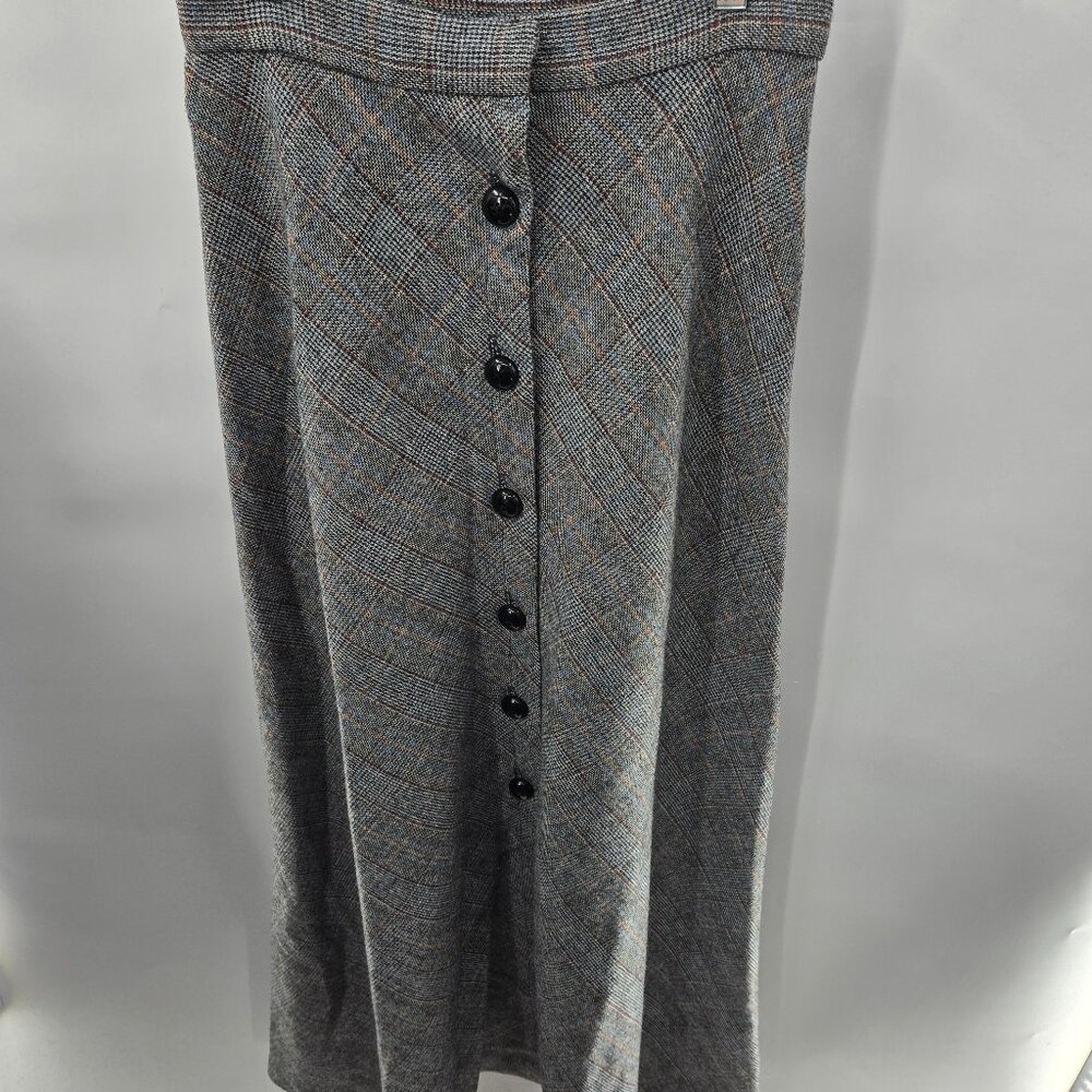 Vintage Century Of Boston 100% Wool Plaid Maxi Skirt Size 10 (runs small) flaws